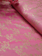 Pink Banarasi Reversible Tissue Silk Fabric ( 1Mtr ) - Luxurion World
