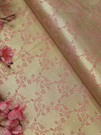 Pink Banarasi Reversible Tissue Silk Fabric ( 1Mtr ) - Luxurion World