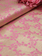 Pink Banarasi Reversible Tissue Silk Fabric ( 1Mtr ) - Luxurion World