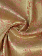 Pink Banarasi Reversible Tissue Silk Fabric ( 1Mtr ) - Luxurion World