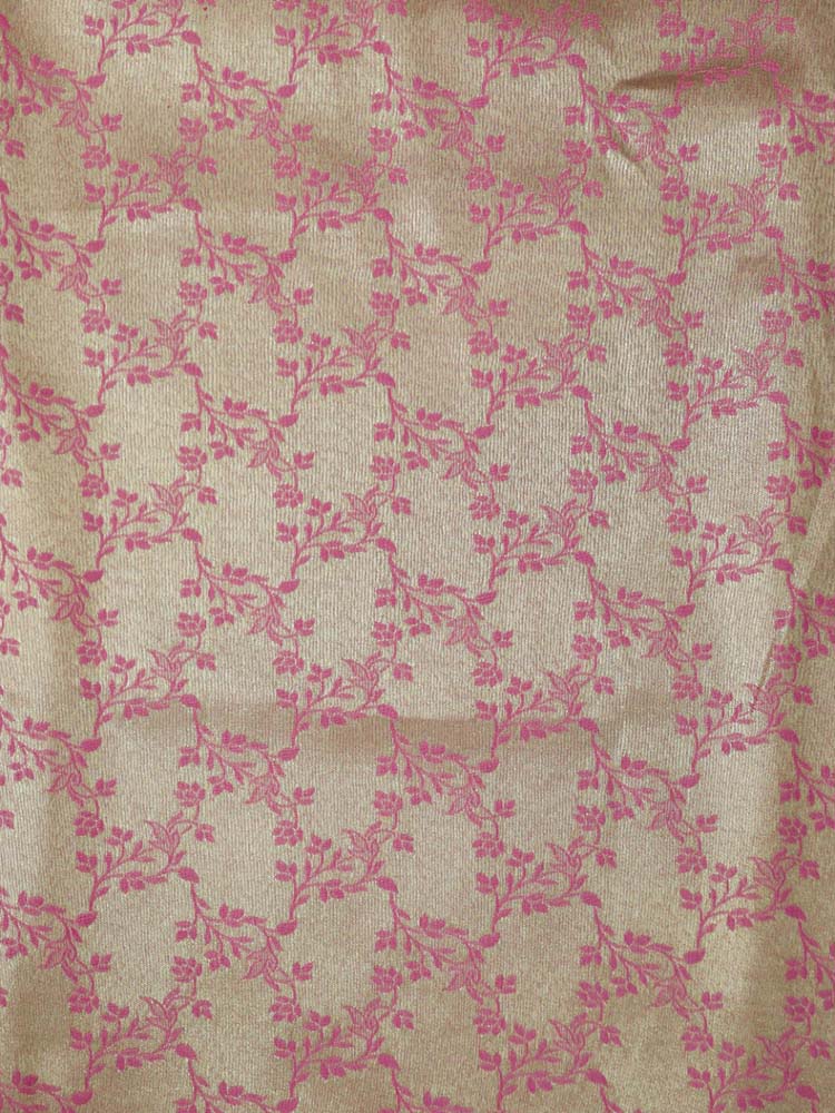 Pink Banarasi Reversible Tissue Silk Fabric ( 1Mtr ) - Luxurion World