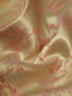 Pink Banarasi Reversible Tissue Silk Fabric ( 1Mtr ) - Luxurion World