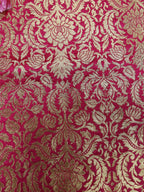 Pink Banarasi Silk Brocade Fabric ( 0.90 Mtr ) - Luxurion World