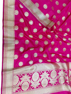 Pink Banarasi Silk Dupatta - Luxurion World