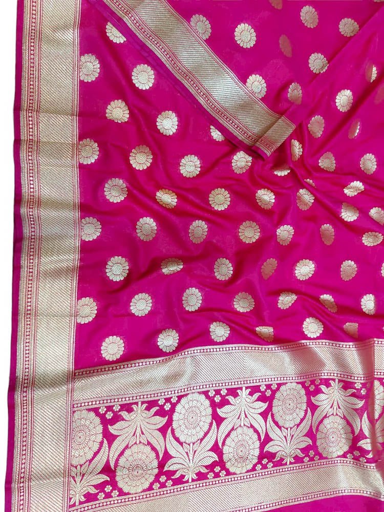 Pink Banarasi Silk Dupatta - Luxurion World