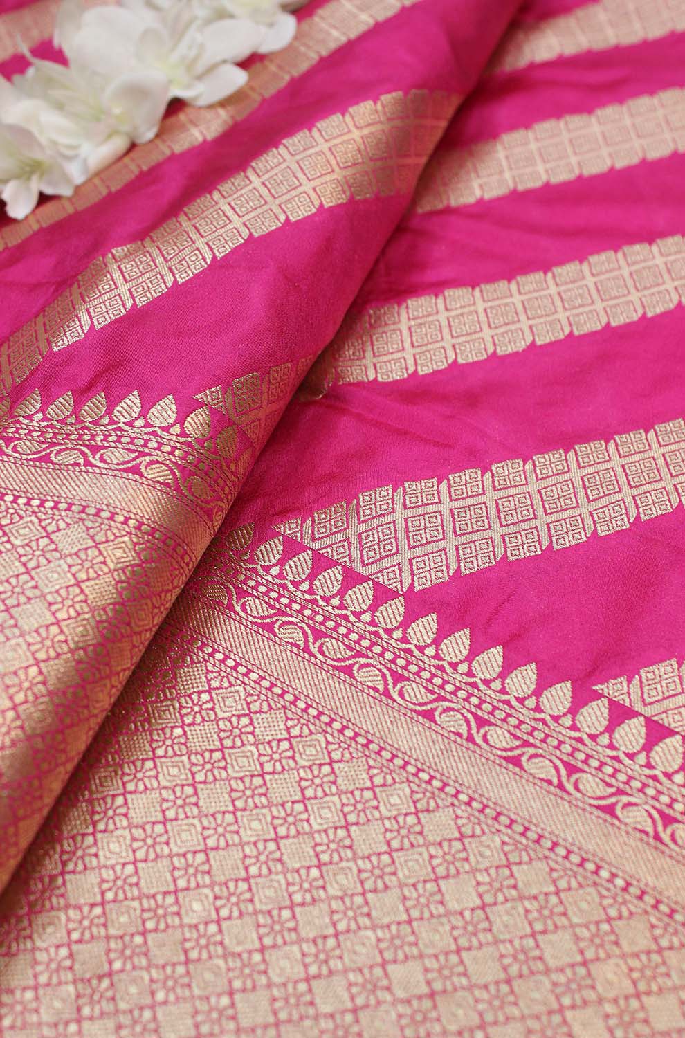Pink Banarasi Silk Dupatta - Luxurion World