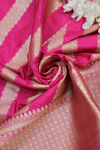 Pink Banarasi Silk Dupatta - Luxurion World