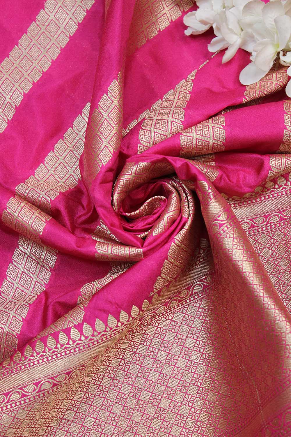 Pink Banarasi Silk Dupatta - Luxurion World