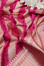 Pink Banarasi Silk Dupatta - Luxurion World