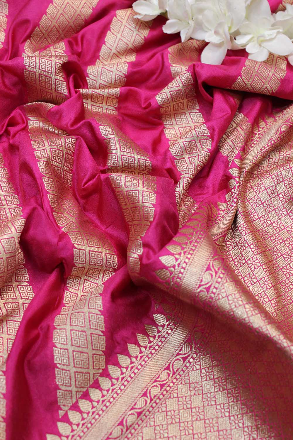 Pink Banarasi Silk Dupatta - Luxurion World
