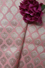 Pink Banarasi Silk Fabric ( 1 Mtr ) - Luxurion World