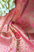 Pink Banarasi Silk Fabric ( 1 Mtr ) - Luxurion World