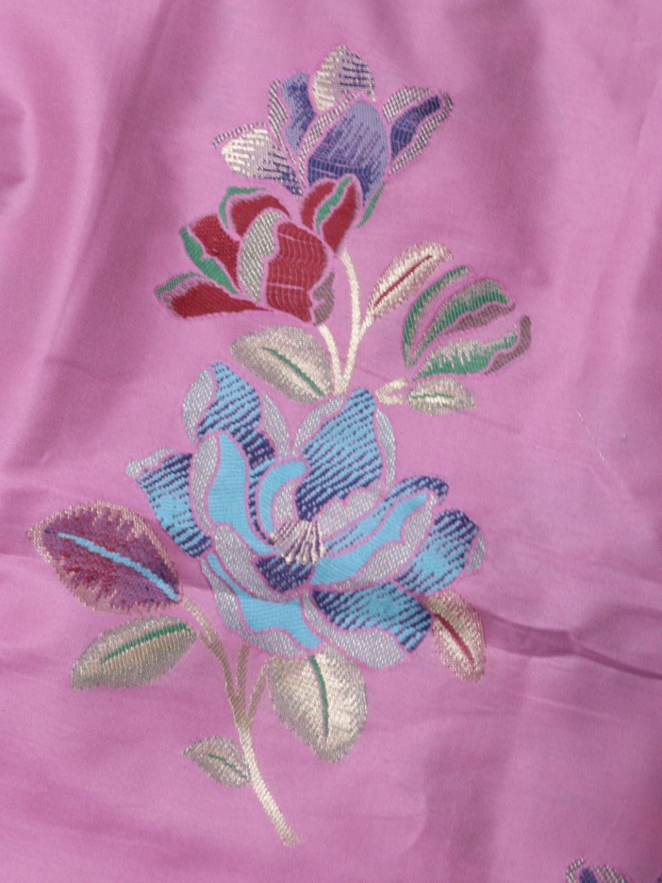 Pink Banarasi Silk Fabric (1 Mtr) - Luxurion World