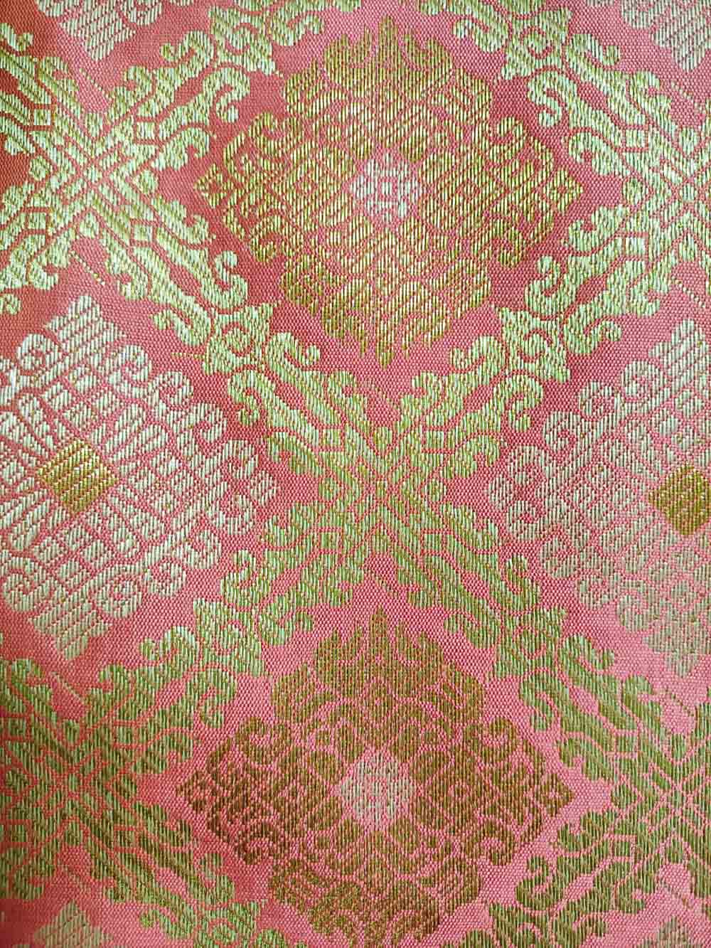 Pink Banarasi Silk Fabric (  1 Mtr ) - Luxurion World