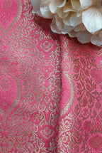 Pink Banarasi Silk Fabric ( 1 Mtr ) - Luxurion World