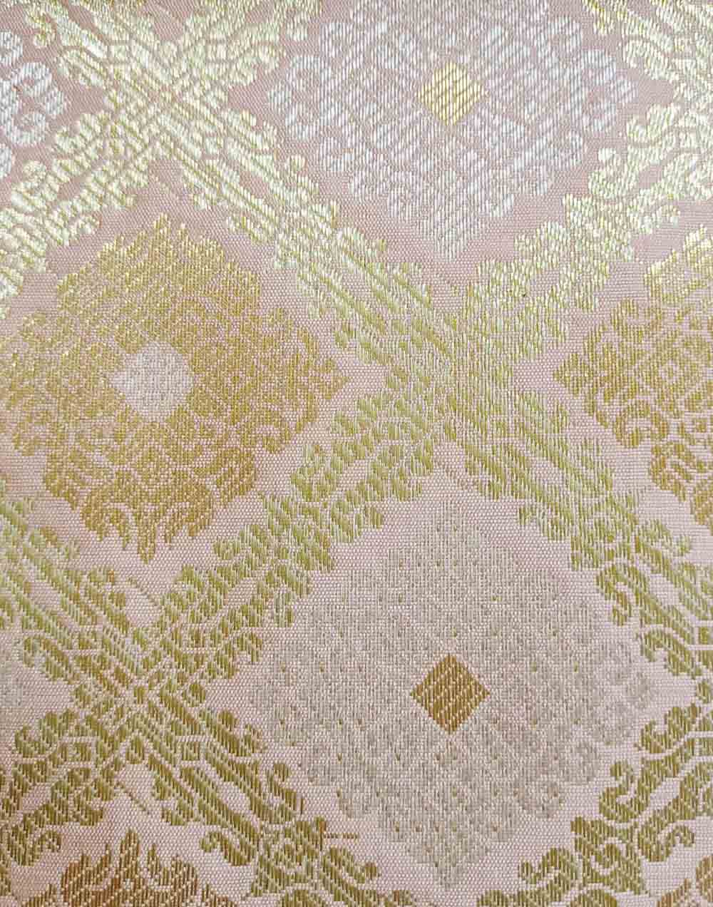 Pink Banarasi Silk Fabric ( 1 Mtr ) - Luxurion World