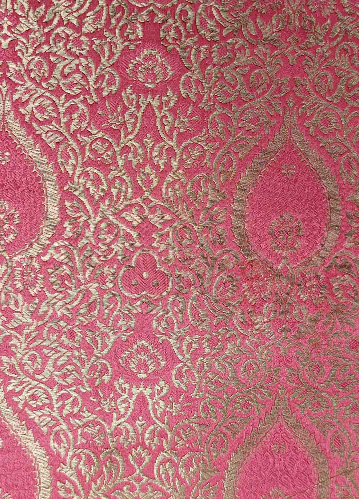 Pink Banarasi Silk Fabric ( 1 Mtr )