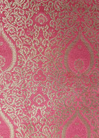 Pink Banarasi Silk Fabric ( 1 Mtr ) - Luxurion World