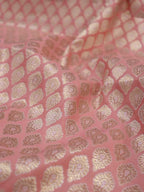 Pink Banarasi Silk Fabric ( 1 Mtr ) - Luxurion World