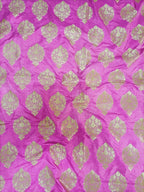 Pink Banarasi Silk Fabric (1 Mtr) - Luxurion World