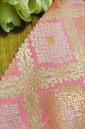 Pink Banarasi Silk Fabric (  1 Mtr ) - Luxurion World