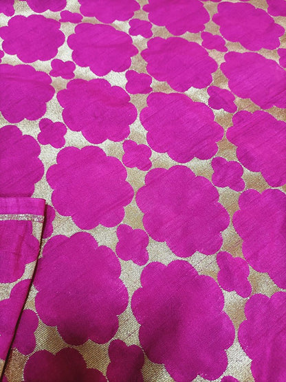 Pink Banarasi Silk Fabric (1.25 Mtr) - Luxurion World