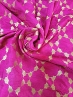 Pink Banarasi Silk Fabric (1.25 Mtr) - Luxurion World