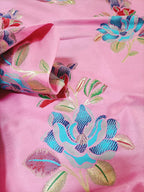 Pink Banarasi Silk Fabric (1Mtr) - Luxurion World