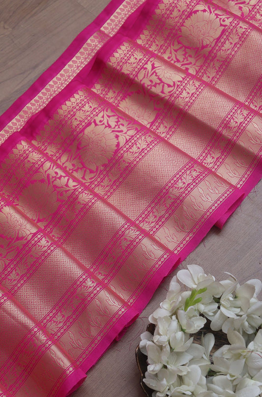 Pink Banarasi Silk Lace ( 9 Mtr )