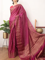 Pink Banarasi Silk Saree - Luxurion World