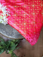 Pink Banarasi Silk Tanchui Fabric ( 1 Mtr) - Luxurion World
