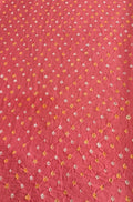 Pink Bandhani Cotton Silk Fabric (  1 Mtr ) - Luxurion World