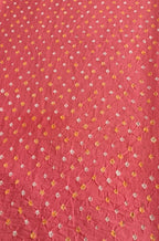 Pink Bandhani Cotton Silk Fabric (  1 Mtr ) - Luxurion World