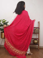 Pink Bandhani Modal Silk Dupatta - Luxurion World