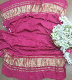 Pink Bandhani Modal Silk Dupatta - Luxurion World