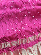 Pink Bandhani Modal Silk Dupatta - Luxurion World