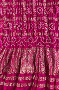 Pink Bandhani Pure Gajji Silk Checks Design Dupatta - Luxurion World