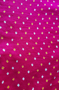 Pink Bandhani Pure Gajji Silk Fabric ( 6 Mtrs ) - Luxurion World