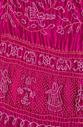 Pink Bandhani Pure Gajji Silk Rai Bhandhej Dupatta - Luxurion World