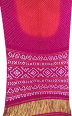 Pink Bandhani Pure Gajji Silk Saree - Luxurion World