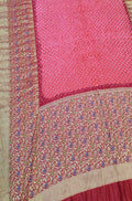 Pink Bandhani Pure Silk Kanjeevaram Border Saree - Luxurion World