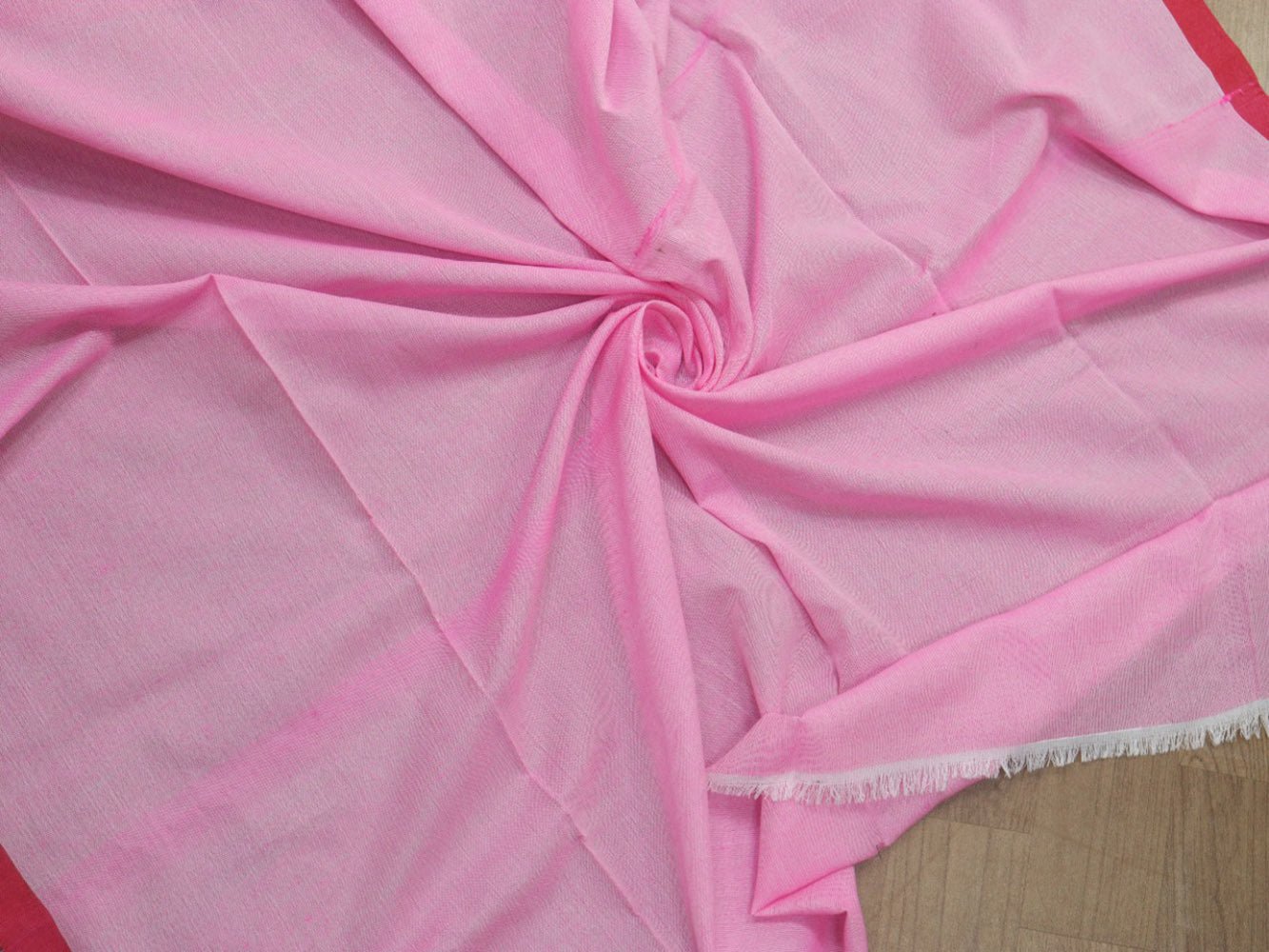 Pink Bengal Plain Cotton Saree - Luxurion World