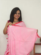 Pink Bengal Plain Cotton Saree - Luxurion World
