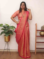 Stunning Pink Bengal Cotton Saree - Elegant and Chic - Luxurion World