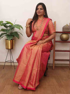 Stunning Pink Bengal Cotton Saree - Elegant and Chic - Luxurion World