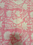 Pink Block Printed Cotton Fabric (1 mtr) - Luxurion World