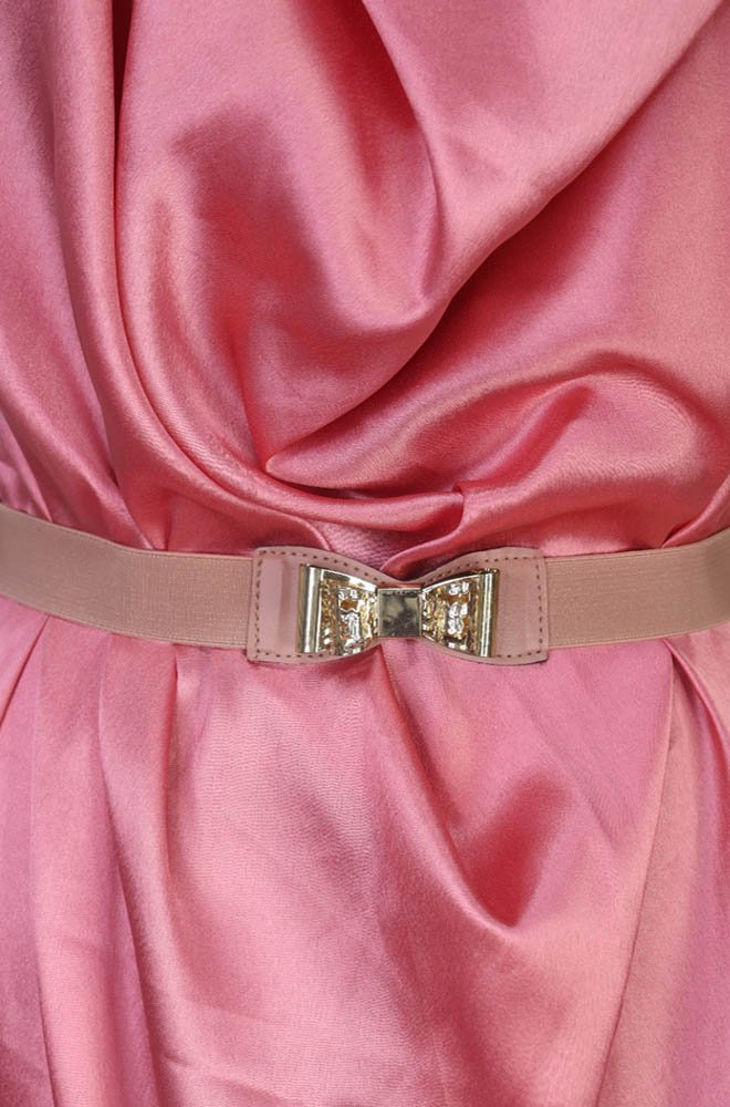 Pink Bow Elastic Belt Luxurionworld