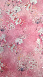 Pink Digital Printed Chikankari Cotton Sequins Work Fabric ( 1 Mtr ) - Luxurion World