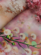 Pink Digital Printed Crepe Fabric (1 mtr) - Luxurion World