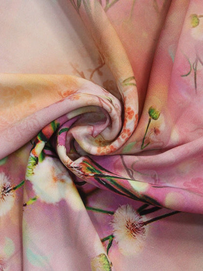 Pink Digital Printed Crepe Fabric (1 mtr)